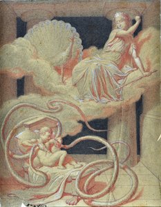Herkules barn som dödar ormarna som Hera skickade för att döda honom i sin vagga (ritning) av Maurice De Vaines