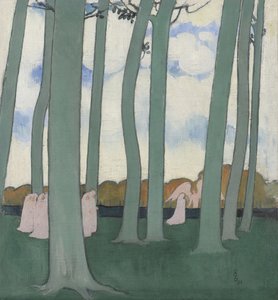 Landskap med gröna träd eller bokträd i Kerduel, 1893. av Maurice Denis