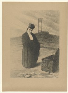 Domare för giljotin med korg och våg Älska varandra Aimez-vous les uns les autres L