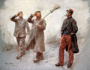 I tyska fångar läger i Dinan (Bretagne, Frankrike) teckning av Maurice Orange