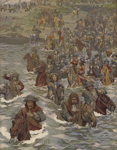 Fransk armé korsar Rhen av Maurice Leloir