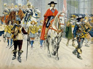 Frankrikes historia: kung Ludvig XIII (1601-1643) och kardinal Richelieu (Armand Jean du Plessis) av Maurice Leloir