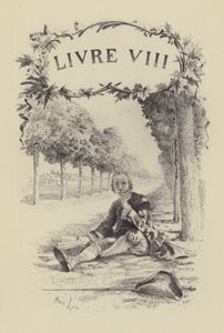 Illustration till bok VIII av Jean-Jacques Rousseaus bekännelser (gravyr) av Maurice Leloir