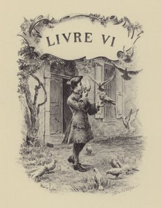 Illustration till bok VI av Jean-Jacques Rousseaus bekännelser (gravyr) av Maurice Leloir