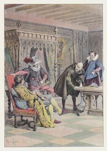 Illustration för Gil Blas (färg litho) av Maurice Leloir