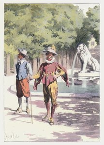 Illustration för Gil Blas (färg litho) av Maurice Leloir