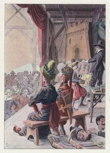 Illustration för Gil Blas (färg litho) av Maurice Leloir
