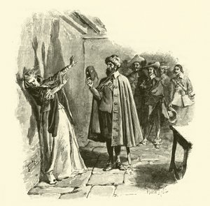 Illustration för De tre musketörerna (gravyr) av Maurice Leloir