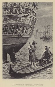 Jean-Jacques Rousseau i Venedig (gravyr) av Maurice Leloir