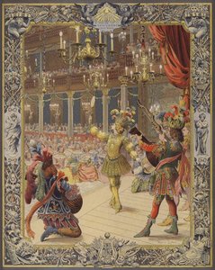 Ludvig XIV, kostym som solen, dansar på nattbalett