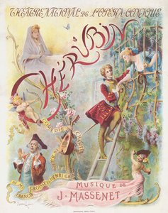 Premiäraffisch för operan Chérubin av Jules Massenet, 1905. av Maurice Leloir