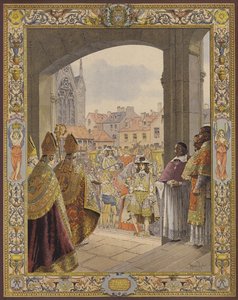 Tillkännagivande av majoriteten av kung Ludvig XIV, ankomsten till Sainte-Chapelle
