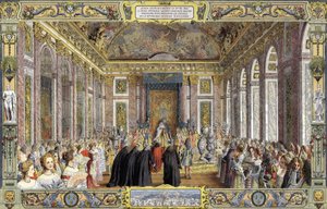 Reparation gjordes till Ludvig XIV känd som Solkungen (Kung Soleil eller Ludvig den Store av Maurice Leloir