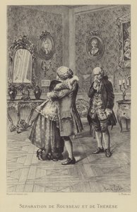 Separation av Rousseau och Therese (gravyr) av Maurice Leloir