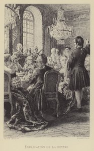 Förklaringen av mottot (gravyr) av Maurice Leloir