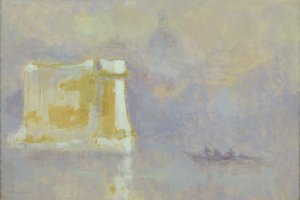 Vit stack omgiven av dimma (akvarell på papper) av Maurice Louvrier