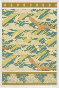 Design för tapeter kant Squash Bug, pub. 1897. av Maurice Pillard Verneuil