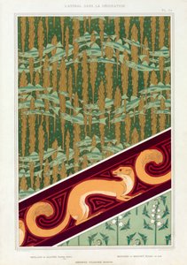 Motiv för tapeter, bård och sidentyg, pub. 1897.