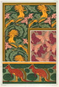Motiv för tapetbårder och sidentyg, pub. 1897. av Maurice Pillard Verneuil