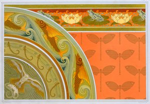 Design för tapeter bårder, pub. 1897.