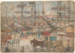 Docks, östra Boston av Maurice Brazil Prendergast