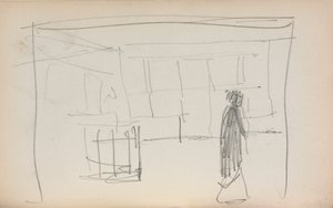 Italiensk skissbok: Figur i en interiör (sidan 175) av Maurice Prendergast