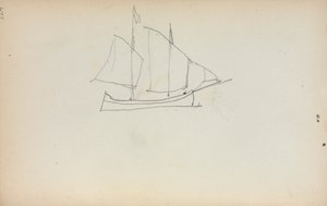 Italiensk skissbok: Segelbåt (sidan 224) av Maurice Prendergast