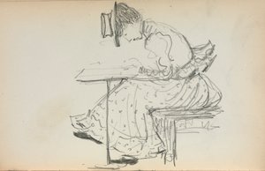 Italiensk skissbok: Sittande kvinna (sidan 107) av Maurice Prendergast