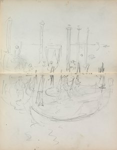 Italiensk skissbok: Vy över Venetianska hamnen (sidan 37  38) av Maurice Prendergast