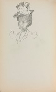 Italiensk skissbok: Kvinna, bystlängd (sidan 142) av Maurice Prendergast