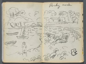 Skissbok - The Granite Shore Hotel, Rockport, sidan 088  89: "Rocky Neck" av Maurice Prendergast