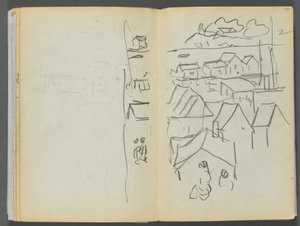 Skissbok - The Granite Shore Hotel, Rockport, sidan 174  175: Hus av Maurice Prendergast