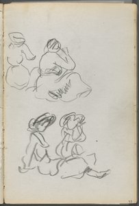 Skissbok, The Dells, nr 127, sidan 093: Sittande figurer av Maurice Prendergast