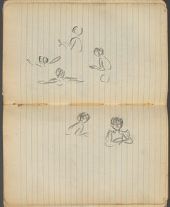 Skissbok, sidan 094  95: Simfigurer av Maurice Prendergast