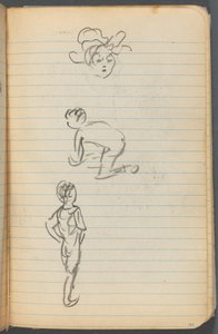 Skissbok, sidan 101: Tre figurer av Maurice Prendergast