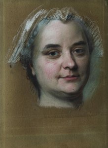 Porträtt av Madame Pèlerin. av Maurice Quentin de La Tour