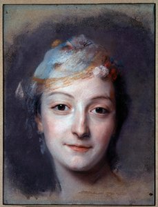 Porträtt av Mademoiselle Marie Fel (1713-1794) Pastellmålning av Maurice Quentin Delatour dit Quentin De La Tour eller Quentin De Latour (1704-1788) 1757 Sön. 0,32x0,24 m Saint Quentin, Lecuyer Museum