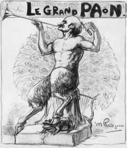 Den stora påfågeln, tecknad av Maurice Radiguet av Edmond Rostand (1868-1918) fransk författare