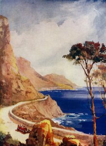 Victoria Drive, Kapstaden, Sydafrika (färg litho)