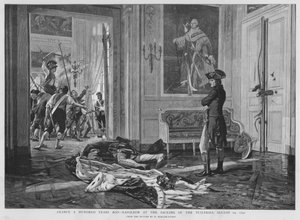 Napoleon vid plundringen av Palais des Tuileries, Paris, franska revolutionen