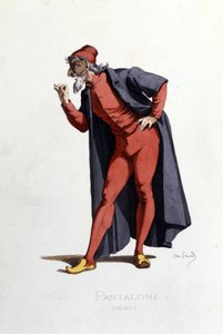 Kostym och teaterkaraktär: Pantalone (en fr. Pantalone, läkare) hämtar från "" Masques et bouffons"" (italiensk komedi: Commedia dell