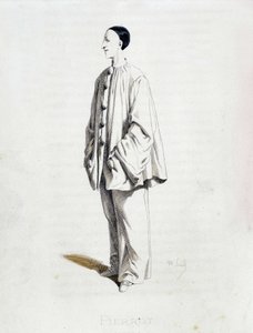 Pierrot från ""Masques et bouffons"" (italiensk komedi), text och teckningar av Maurice Sand, etsningar av A. Manceau, förord ​​av Georges Sand, Paris, Michel Lévy Frères av Maurice Sand