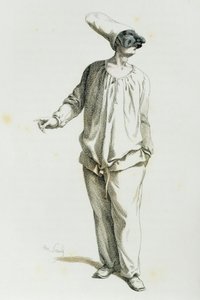Pulcinella år 1800, av Maurice Sand (1823-1889) av Maurice Sand