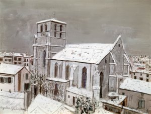 Kirche Saint-André, Angoulême, im Schnee von Maurice Utrillo