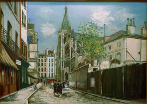 Saint-Séverin-kyrkan i Paris av Maurice Utrillo