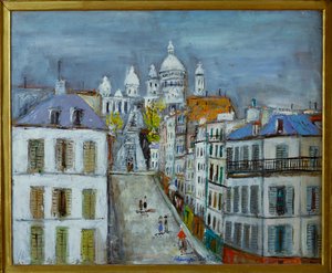 Rue Chappe, Montmartre, ca 1937 (olja på pannå)