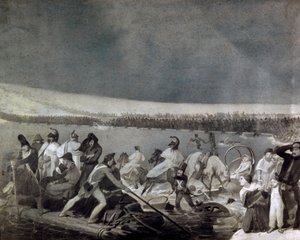 Retreat från Ryssland (1812): "" passagen av Beresina (Berezina) av den franska armén den 28 november av Mauro Conconi