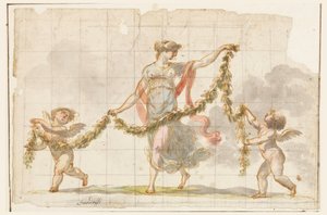 Teckning, Väggmålning, ca 1820