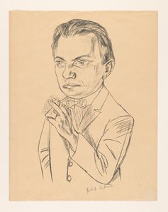 Självporträtt med cigarett av Max Beckmann (signed by artist)