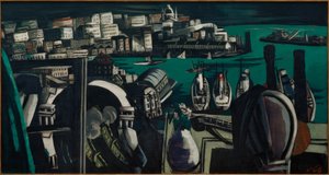 Utsikt över Genua: Hamnen i Genua av Max Beckmann